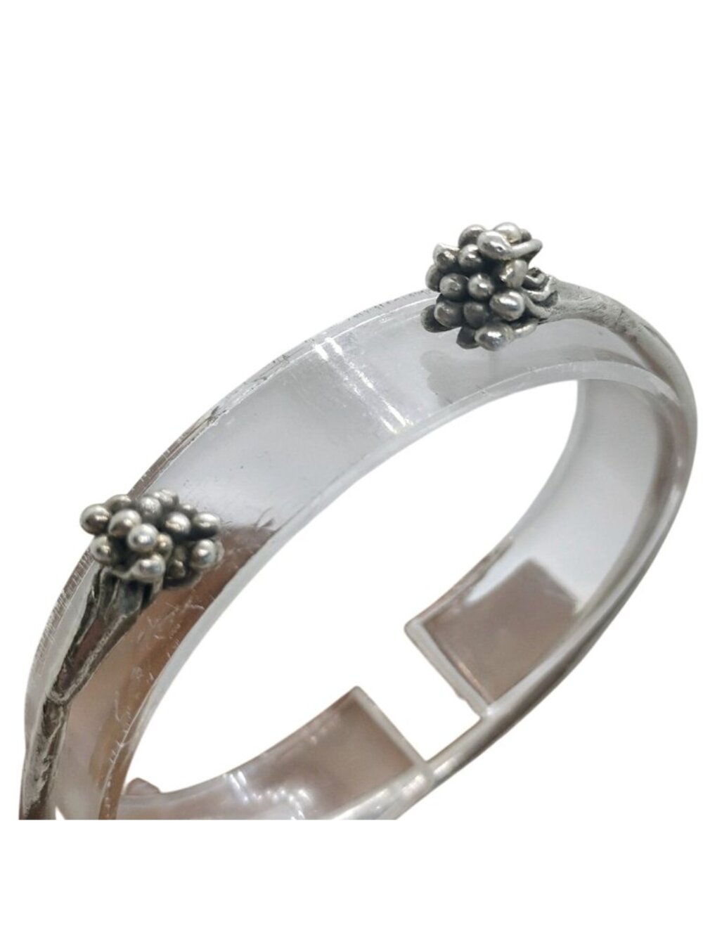 Modernist Brutalist Sterling Silver Cuff Bracelet - Picture 5 of 9
